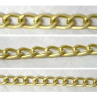 Catena alluminio maglia grumetta mm 18,4 oro opaco, vendita a multipli di 50 cm