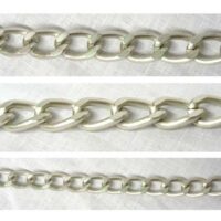 Catena alluminio maglia grumetta mm 18,4 argento opaco, vendita a multipli di 50 cm