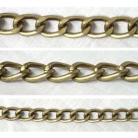 Catena alluminio maglia grumetta mm 18,4 bronzo opaco, vendita a multipli di 50 cm