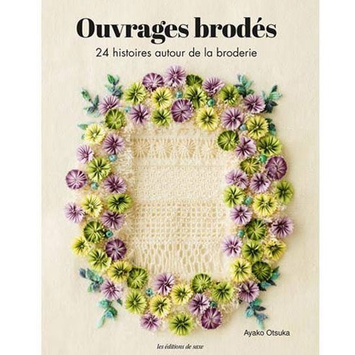 Sa96 Copertina del libro “Ouvrages brodés” di Ayako Otsuka, dedicato a 24 tecniche di ricamo con progetti illustrati.