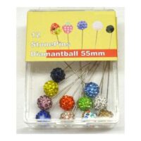 Spilloni pallina diamantati 12pz