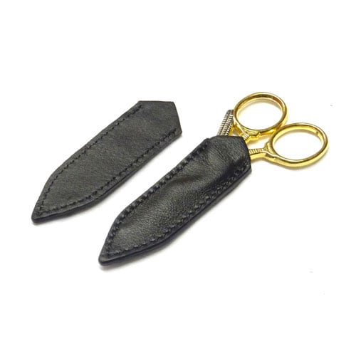 For97 Parapunte per forbici in pelle - nero