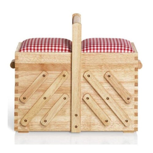 Pll85c Portalavoro in legno chiaro, 4 scomparti + 1 grande alla base prym