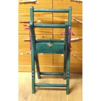 Supporto chiudibile per tombolo con cassetto centrale verde scuro