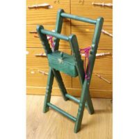 Supporto chiudibile per tombolo con cassetto centrale verde scuro