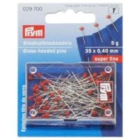 Spillini testa vetro rosso 0,40 x 35 superfine gr 5  prym 029700