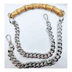 Catenella per borsetta con moschettoni e regolabile argento cm 120