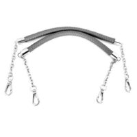 Manici per borsetta cm 60 ecopelle intrecciata + catena e moschettoni argento
