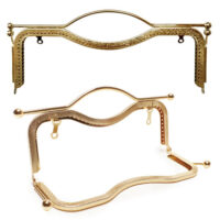 Chiusura per borsetta Clic Clac metallo color oro cm 27, rettangolare