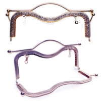 Chiusura per borsetta Clic Clac metallo color oro brunito cm 21, rettangolare