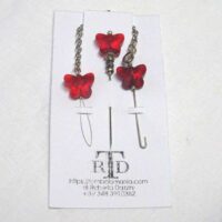 Nasconderello  + spillone "farfalline rosse" by roberta dazzini