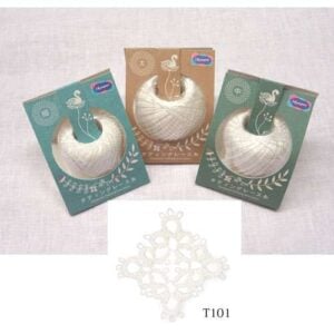 Scatola legno con 18 gomitoli pearl anchor n°8