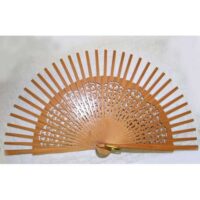 Struttura ventaglio  legno traforato, merletto cm 6/ cm 42