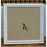 Orologio arte povera quadrato spazzolato bianco cm 34 x 34