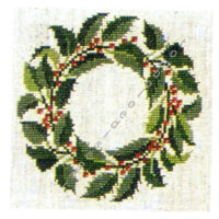 gerda bengtsson Kristtorn/ghirlanda di agrifoglio cm 15 x 15 kit 17-3323/12