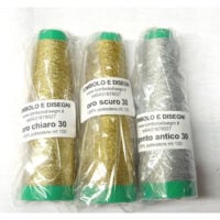 Orar84 Filo metallizzato 2 capi 100mt oro scuro, oro chiaro, argento antico