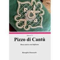 Pizzo di cantu' issue n°5, rosa antica con fogliame, emanuele bonaglia