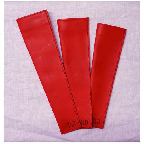 Astuccio per ventaglio "rubino" in vera pelle by T&D varie misure