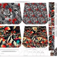Base per borsa reversibile "rosanera"