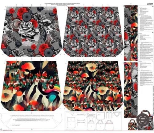 Base per borsa reversibile "rosanera" - immagine 2