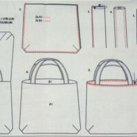 Base per borsa reversibile "rosanera"