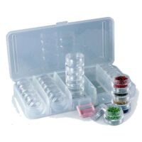 Scatola in plastica con 25 scatoline impilabili per minuteria e perline