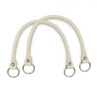 Manici per borsetta cm 40 ecopelle con anelli argento
