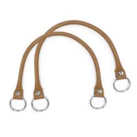 Manici per borsetta cm 40 ecopelle con anelli argento