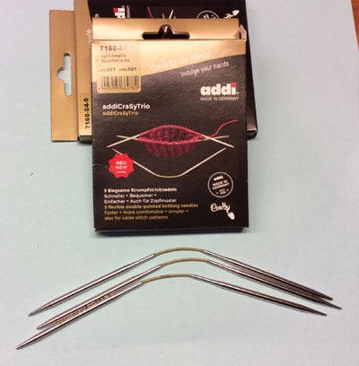 Accm307a Set Addi Crazy Trio, tre ferri calza snodabili da 21 cm per lavorare in tondo