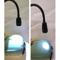 Lampada a led con base in legno di faggio e spilloni + calamita portauncinetto