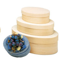 Scatola in balsa ovale con coperchio cm 25,5x15,5x5,5