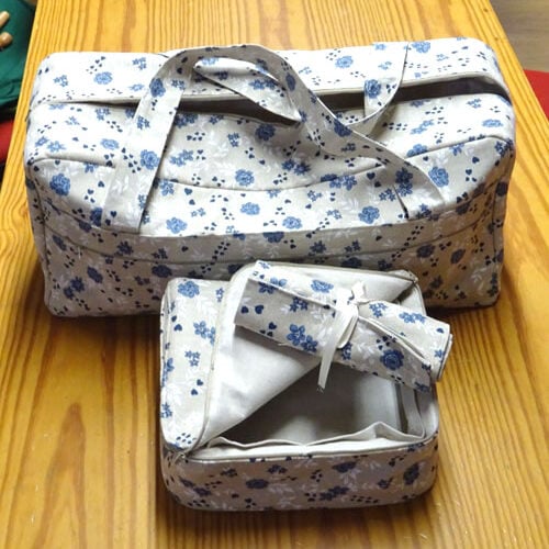 Borsa portatombolo per tomboli con cestino + bacinella + portafuselli by laboratorio degli elfi