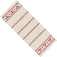Tessitura artistica chierese, lista o runner merano, cm 50 x 125 avorio/rosso