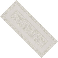 Tessitura artistica chierese, lista o runner foglioline cm 45 x 110 ecru/greggio