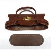Borsa "birkin" nero, beige fondo cm 24 x 8