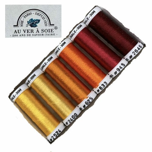 Seta ovale nm 1/16 au ver a soie, kit 6 rocchetti  TRAMONTO/SUNSET