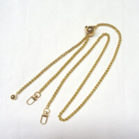 Catenella per borsetta con moschettoni e regolabile oro cm 120