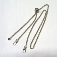 Catenella per borsetta con moschettoni e regolabile argento cm 120