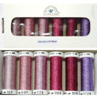Filo metallizzato Au Ver a Soie #4 Rose, kit 6 rocchetti vari colori