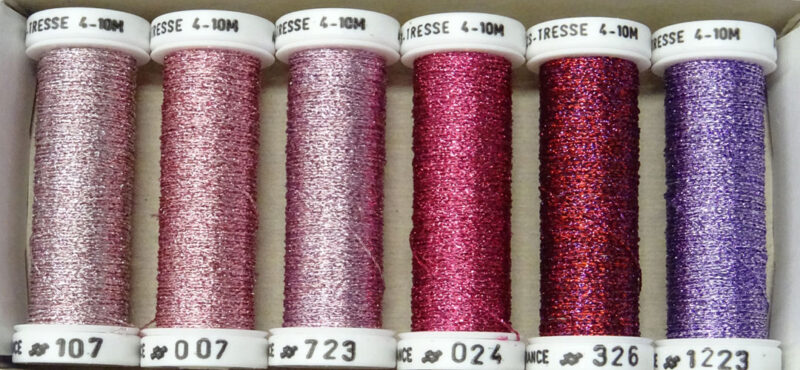 Orar286b Filo metallizzato Au Ver à Soie n.4 Rose, kit da 6 rocchetti in colori assortiti, particolare