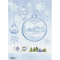 Rinat22 Asciugapiatti "Pendagli" Graziano azzurro brina NATALE 2024