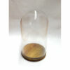 Campana in vetro alta cm 27 con base in legno diametro cm 14 - immagine 2