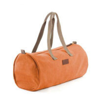 Borsa portalavoro/sac a ouvrage polochon, DMC Eco-Vita terracotta/ecrù