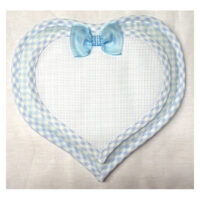 Fiocco nascita cuore bianco e azzurro