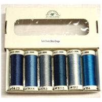 Seta ovale nm 1/16 au ver a soie, kit 6 rocchetti  BLEU ORAGE