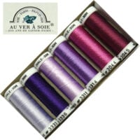 Seta ovale nm 1/16 au ver a soie, kit 6 rocchetti  VIOLET