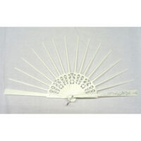 Struttura ventaglio legno, ragnetti bianco/argento cm 50,5