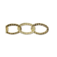 Catena ottone maglia ovale mm 18,3 x 12 oro stampato, vendita a multipli di 50 cm