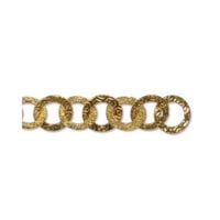 Catena ottone maglia tonda mm 7,7 oro stampato, vendita a multipli di 50 cm