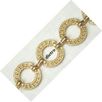 Catena metallo oro maglia tonda mm 15 con brillantini